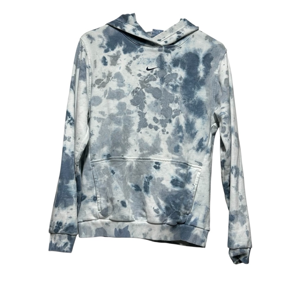 Nike Blue & White Tie-Dye Pullover Hoodie